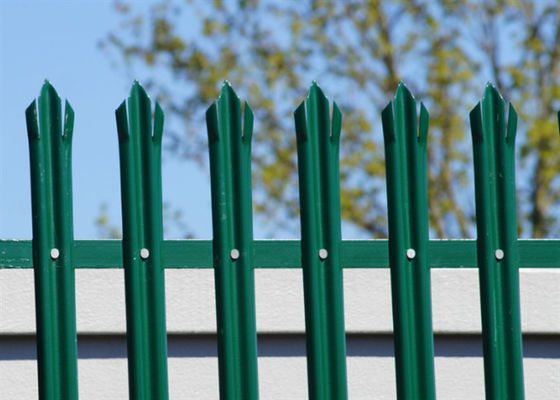W Pale Security Galvanized Steel Palisade Fence Wrought Iron 1.8m Garden