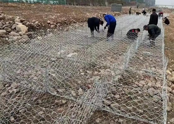 Bột phủ / Galvanized Gabion giỏ để kiểm soát nước 1 * 1 * 2m