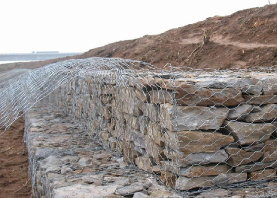 ASTM A974 tiêu chuẩn Gabion Wire Mesh với Low Carbon Iron Wire và Zinc phủ 220-270g