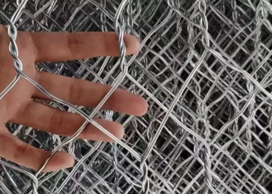 Lồng đá hộp Gabion mạ kẽm để bảo vệ sông 2 * 1 * 1m